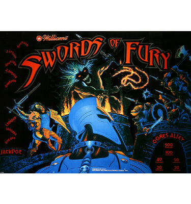 Swords Of Fury Mirrored Translite-To-Backglass