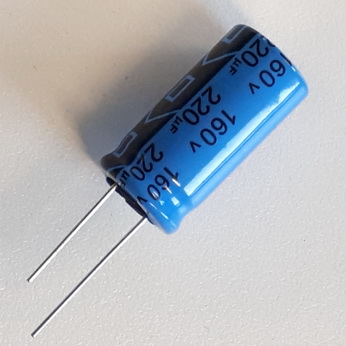 Capacitor, Radial Electrolytic, 220uF, 160V