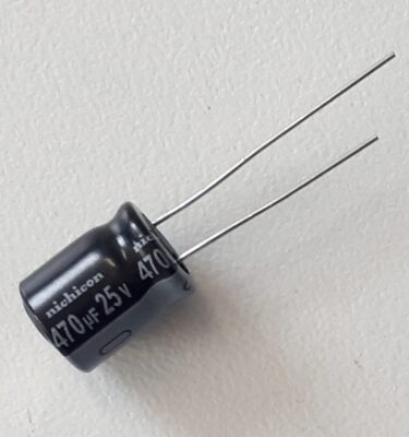 Capacitor, 470uF, 25V,Electrolytic Radial