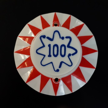 Pop Bumper Cap - "100" Squiggle Red - 3A-7187-100S-RB