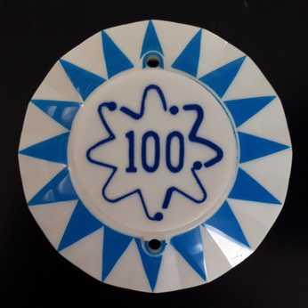 Pop Bumper Cap - "100" Squiggle Blue - 3A-7187
