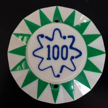 Pop Bumper Cap - "100" Squiggle Green - 3A-7187-100S GB