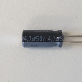 Capacitor, Radial Electrolytic, 4.7uF, 50V