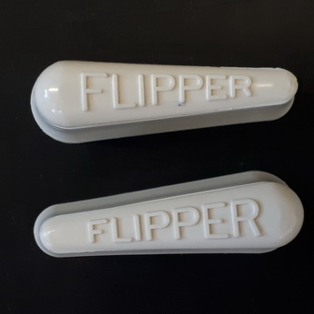Flipper Bat 2" White Raised Letter Pair