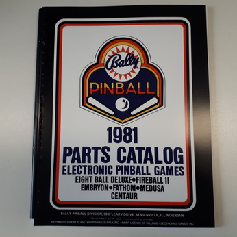 Bally Parts Catalog 1981