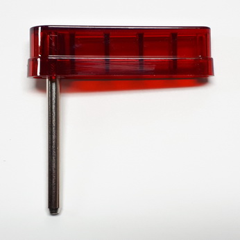 Classic Bally Shoe and Shaft Flipper Bat Assembly Transparent Red - A-3994-9
