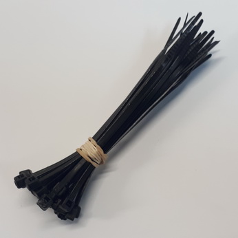 4" Black Nylon Cable Zip Ties (pack of 25)