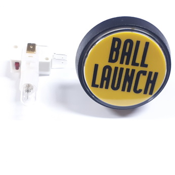 Button Assembly - Data East / Sega Yellow "Ball Launch" - 500-6121-06
