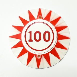 Pop Bumper Cap - "100" Red - A-3713-17