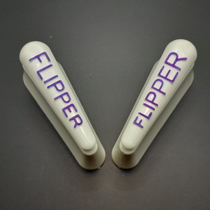 Flipper Bat 2" L&R White Raised Blue Letter Pair - C-609SET