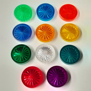1" Round Transparent Starburst Amber Playfield Insert