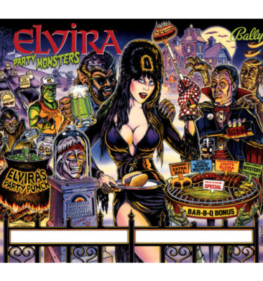 Elvira and the Party Monsters Mirrored Backglass