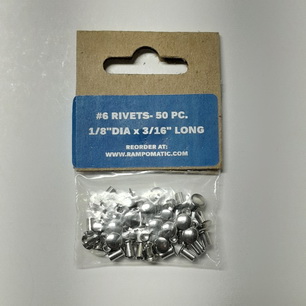 Nickel Plated Brass Rivets- 1/8" x 3/16" Pack of 50