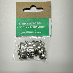 Nickel Plated Brass Rivets- 1/8" x 7/32" Pack of 50