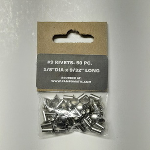 Nickel Plated Brass Rivets- 1/8" x 9/32" Pack of 50