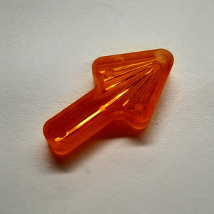 Playfield Insert 1-1/2" x 13/16" Arrow Transparent Starburst Orange