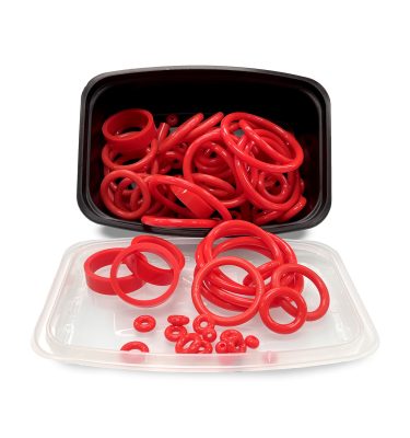 125 Piece PerfectPlay™ Red Silicone Rubber Ring Set