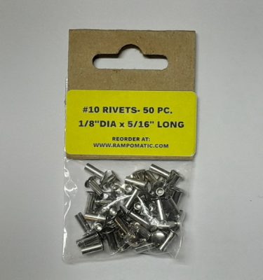 Nickel Plated Brass Rivets- 1/8" x 5/16" Pack of 50