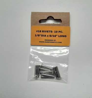 Nickel Plated Brass Rivets- 1/8" x 9/16" Pack of 10